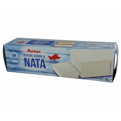 AUCHAN Bloque de helado con sabor a nata 1 l. Producto Alcampo