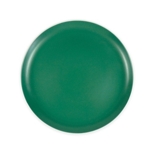 Plato llano 26cm de gres, color verde, ACTUEL