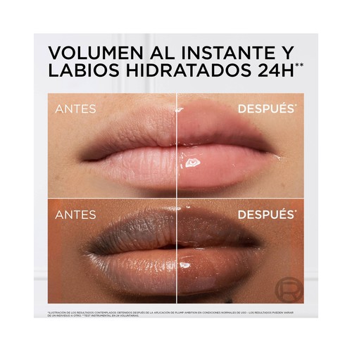 L´ORÉAL PARIS Plump ambition tono 490 Berry jolie Aceite labial voluminizador con ácido Hialurónico.