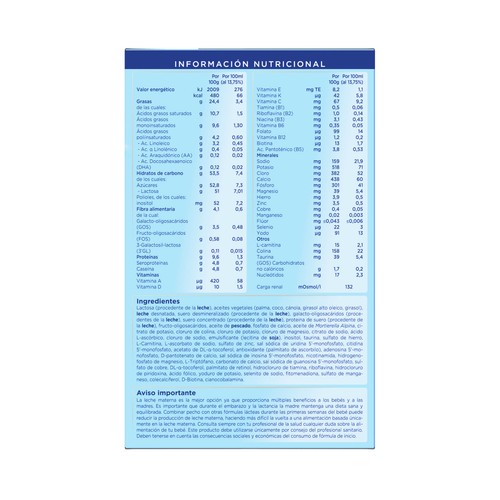 ALMIRÓN Leche (1) para recién nacido para bebes desde el primer día ALMIRÓN Advance 1 1200 g.