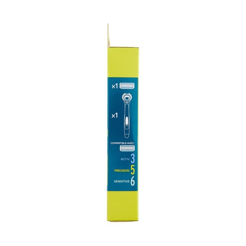COSMIA Precision Maquinilla de afeitar recargable + 2 cabezales giratorios de 5 hojas.