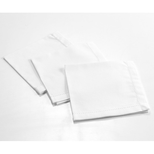 Pack de 3 servilletas color blanco, 100% algodón, 40x40cm, U10