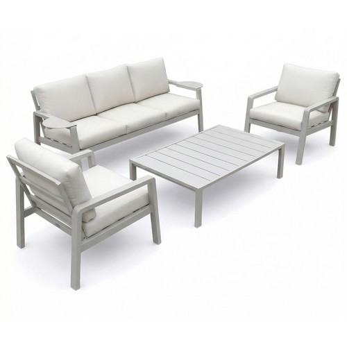 Conjunto de sofá para salón jardín de 4 piezas, modelo Symi, MOTIF INDOOR