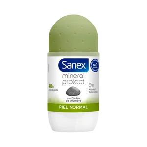 SANEX Mineral protect Desodorante roll on para mujer antitranspirante hasta 48 horas, piel normal 50 ml.