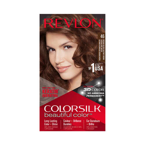 REVLON Tinte de pelo tono 046 Castaño medio dorado REVLON Colorsilk.