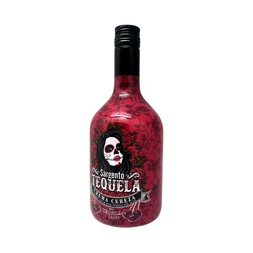 SARGENTO TEQUELA Licor de crema de cereza con tequila y agave botella 70 cl.