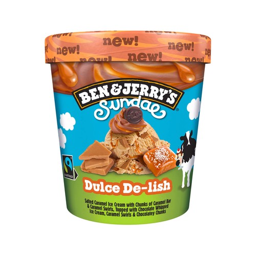 BEN & JERRY"S Tarrina de helado sundae dulce de leche 427 ml.