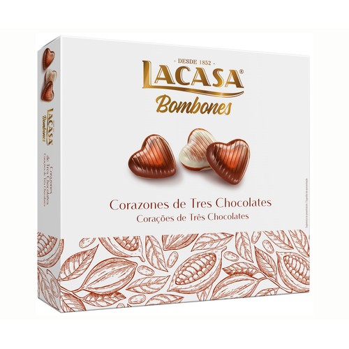 LACASA Bombones chocolate con leche en forma de corazón lacasa 200 g.