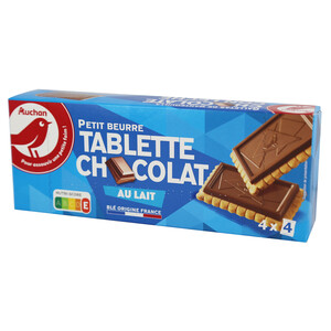 PRODUCTO ALCAMPO Galletas de mantequilla con tableta de chocolate con leche 150 g.