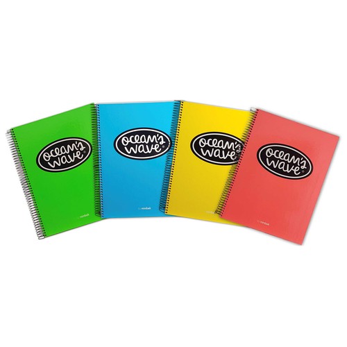 Cuaderno microperforado tamaño A5 160 hojas cuadrícula 5x5, OCEAN"S WAVE.