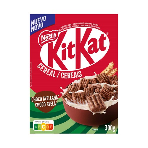 NESTLÉ Cereales de chocolate, avellana y kit kat 300 g.
