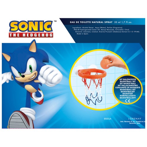 SONIC Estuche con eau de toilette (colonia) infantil de 50 ml + set de baloncesto.