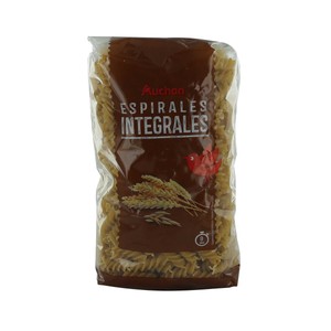 PRODUCTO ALCAMPO Pasta integral con forma de espirales 500 g.