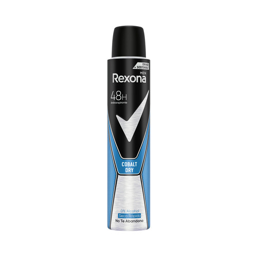 Desodorante en spray para hombre con secado rápido REXONA Cobalt dry 200 ml.