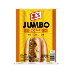 OSCAR MAYER Jumbo Salchichas cocidas y ahumadas de pollo 350 g.