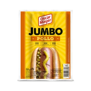 OSCAR MAYER Jumbo Salchichas cocidas y ahumadas de pollo 350 g.