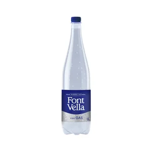 FONT VELLA Gas Agua mineral natural con gas botella 1 l.