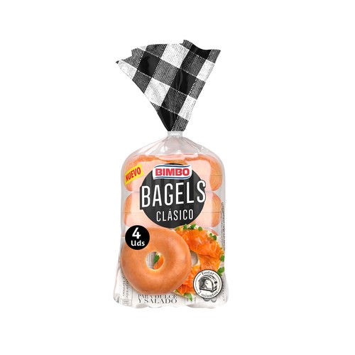 BIMBO Bagels clásicos (pan redondo) 4 uds. 300 g.