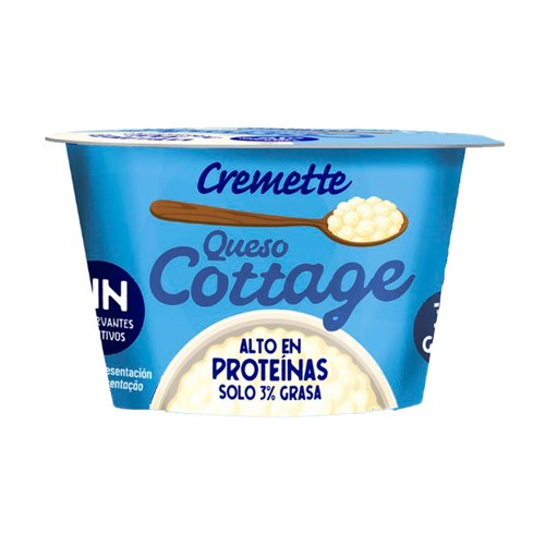CREMETTE Queso fresco cottage alto en proteínas 180 g.