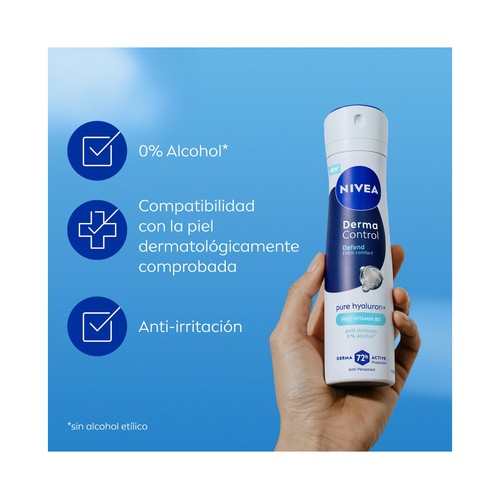 NIVEA Derma control defend Desodorante en spray unisex , antitranspirante hasta 72 horas 250 ml.