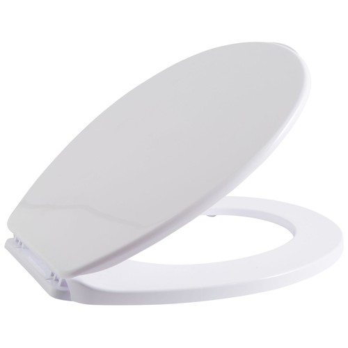 Asiento WC con bisagras de plástico color blanco, ACTUEL.