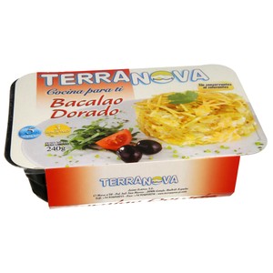 Terranova Bacalao Dorado Ultracongelado, sin Colorantes ni Conservantes 240 G.