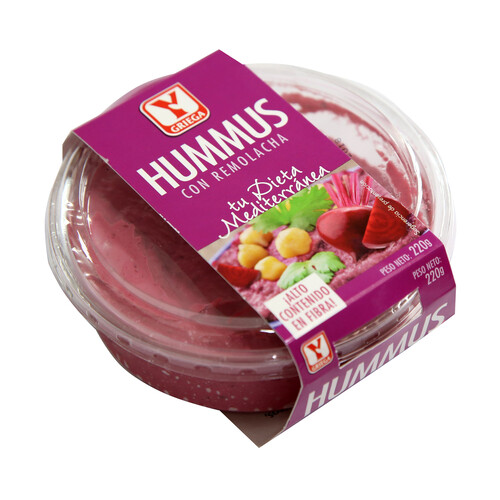 Y GRIEGA Hummus con remolacha Y GRIEGA 220 g.