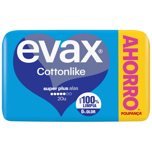 EVAX Compresas super plus con alas EVAX Cottonlike 20 uds.