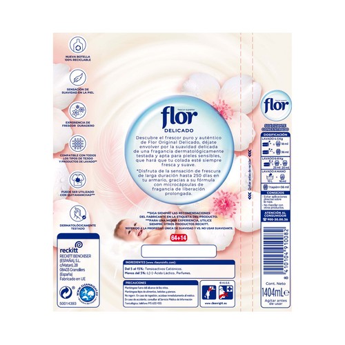FLOR Suavizante flor original delicado 78 DS 1,404 L