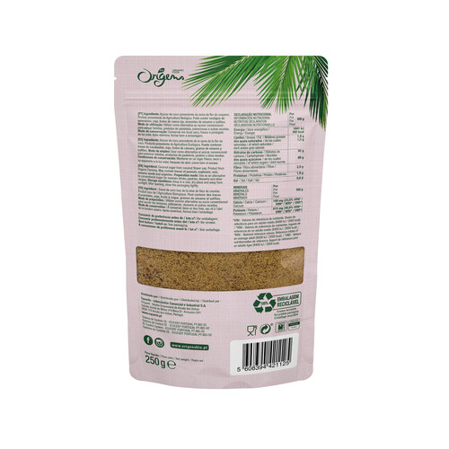 ORIGENS Azúcar de coco ecológico ORIGENS 250 g.
