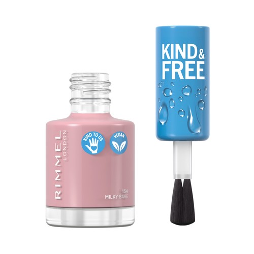 RIMMEL Kind & free tono 154 Milky bare Laca de uñas a base de plantas.