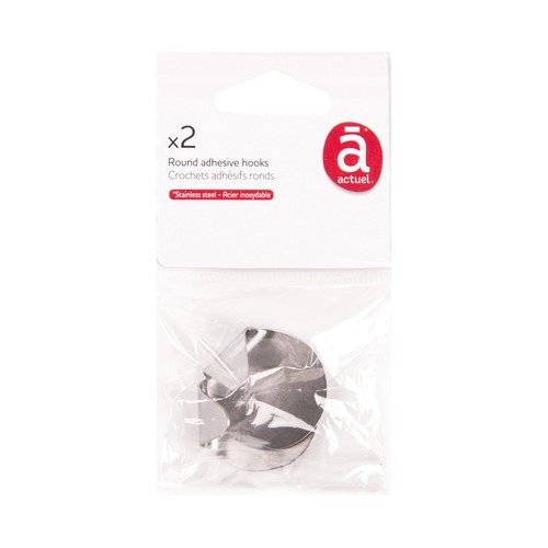 Set de dos ganchos para colgar paños de cocina, sistema adhesivo, ACTUEL.