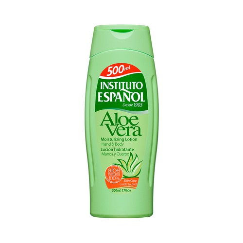 INSTITUTO ESPAÑOL Loción hidratante para manos y cuerpo con aloe vera 100% natural 500 ml.