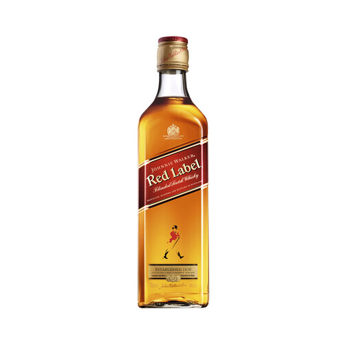 Whisky blended destilado, mezclado y embotellado en Escocia JOHNNIE WALKER Red label botella de 70 cl.