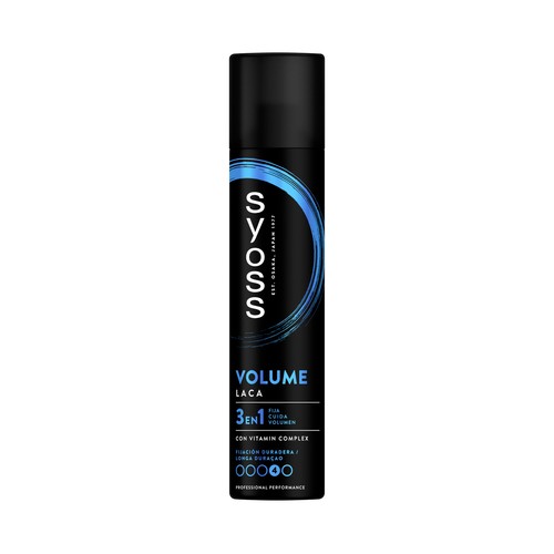 SYOSS Volume lift Laca 3 en 1 (fija-cuida y volumen) con fijación duradera (4/5) 300 ml.