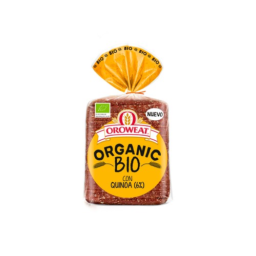 Pan de molde quinoa y espelta ecológico  ORGANIC BIO OROWEAT 400 g.