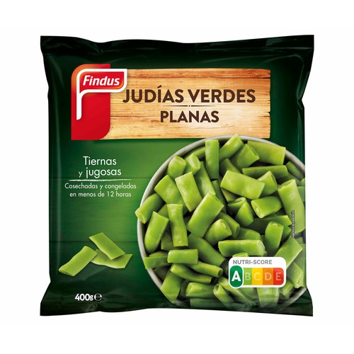 FINDUS Judías verdes planas troceadas, cosechadas y congeladas en menos de 1 días FINDUS 400 g.