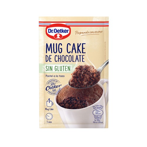 DR. OETKER Preparado de pastel a la taza de praliné de chocolate y avellanas Dr. OETKER MUG CAKE 65 g.