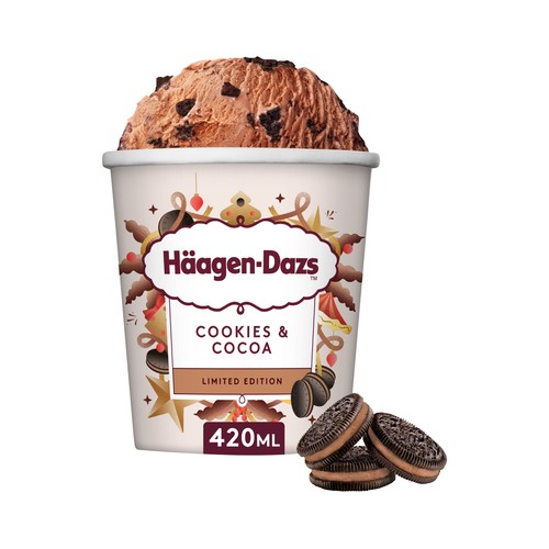 HÄAGEN-DAZS Tarrina de helado de crema al cacao con trocitos de galleta 420 ml.