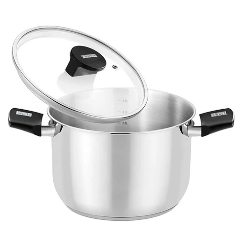 Olla de acero inoxidable Elite 24cm, con tapa de cristal, MONIX.