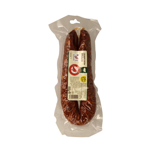 Chorizo dulce de León de categoria extra, elaborado sin gluten PRODUCTO ALCAMPO 450 g.