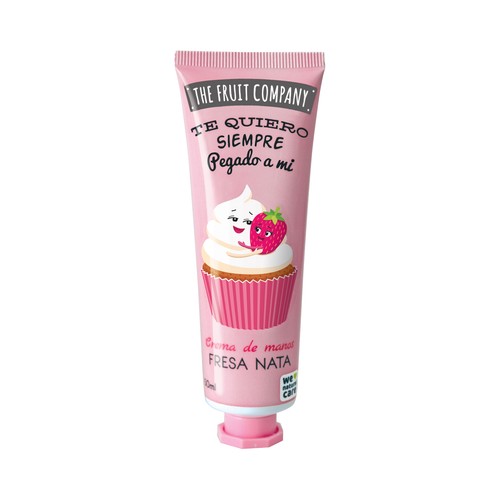 THE FRUIT COMPANY Crema de manos con ingredientes naturales y aroma a fresa y nata 50 ml.