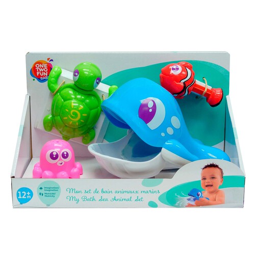 Set de juguetes de baño Animales del mar, ONE TWO FUN ALCAMPO.