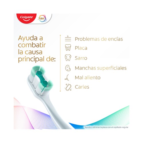 COLGATE Total espuma limpiadora Cepillo de dientes con filamentos suaves.