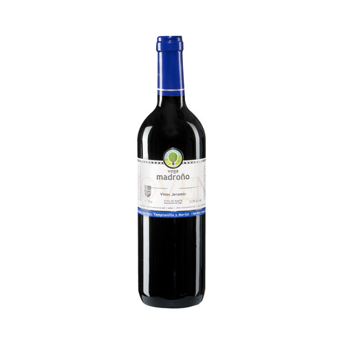 Vino tinto con denominación de origen Vinos de Madrid VEGA MADROÑO botella de 75 cl.