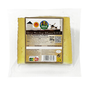Imagen de ALCAMPO CULTIVAMOS LO BUENO  Queso Manchego DOP artesanal de oveja  Cuña de 250 g.