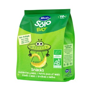 Imagen de HERO Solo bio Snacks de guisantes y maíz de origen 100% ecológicos, a partir de 10 meses 40 g.