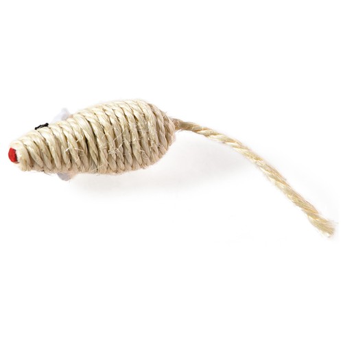 PRODUCTO ALCAMPO Juguete para gato, ratos de cuerda sisal de 6.3 cm.