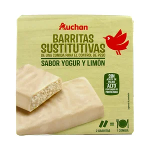 PRODUCTO ALCAMPO Barritas sustitutivas de una comida con sabor a yogurt y limón 6 x 32 g.