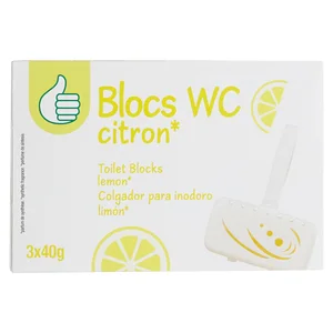 PRODUCTO ECONÓMICO ALCAMPO Pastillas WC con aroma a limón PRODUCTO ECONÓMICO ALCAMPO 3 uds x 40 g.